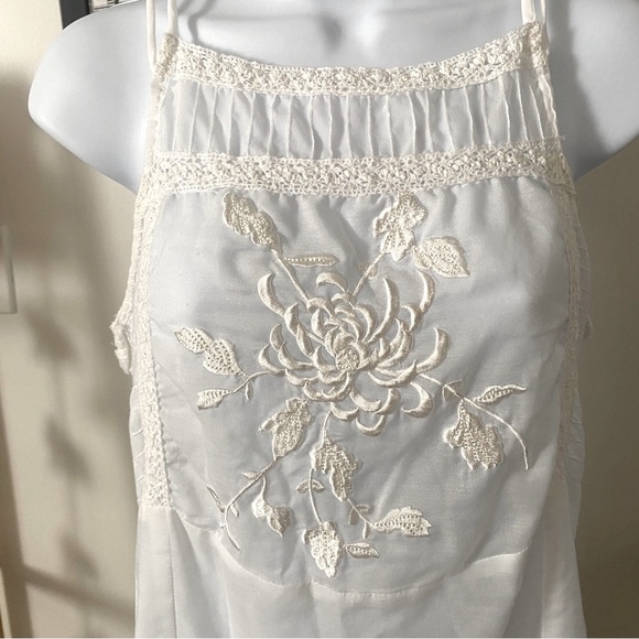 ASOS Embroidered Floral White Crochet Sheer Maxi Dress Boho Beach Bridal Dress 8 - Picture 6 of 11